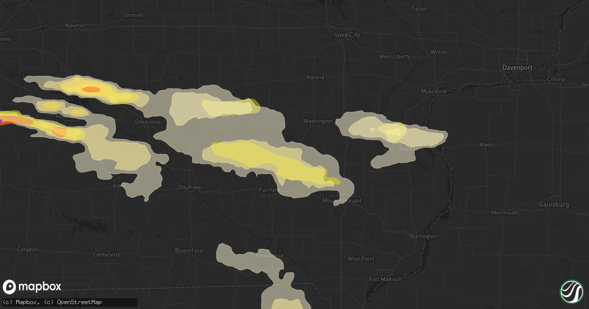 Hail map in Brighton, IA on October 3, 2024