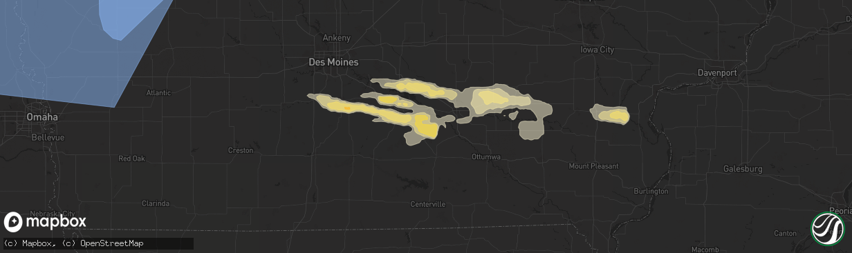 Hail map in Bussey, IA on October 3, 2024