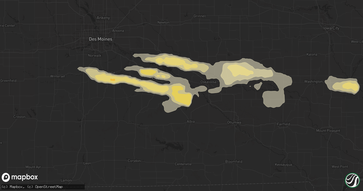 Hail map in Bussey, IA on October 3, 2024