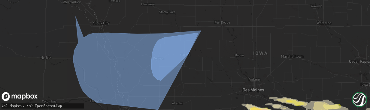 Hail map in Carroll, IA on October 3, 2024