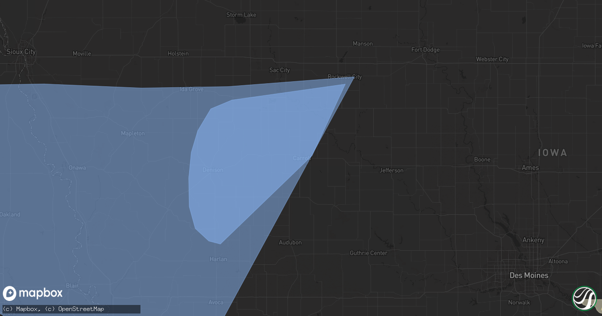 Hail map in Carroll, IA on October 3, 2024