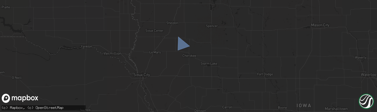 Hail map in Cherokee, IA on October 3, 2024