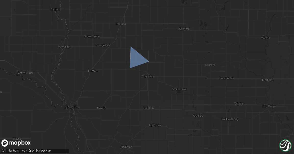 Hail map in Cherokee, IA on October 3, 2024