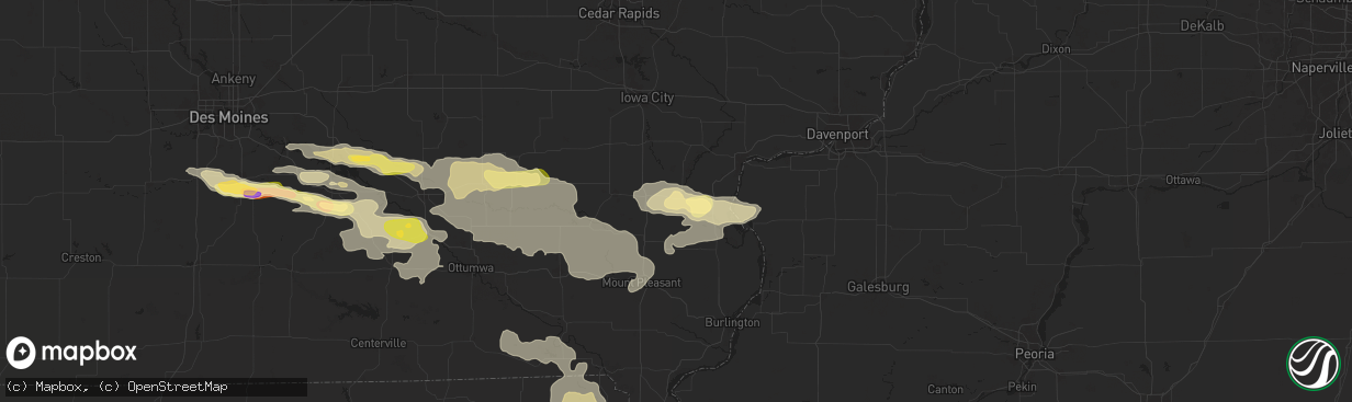 Hail map in Columbus Junction, IA on October 3, 2024