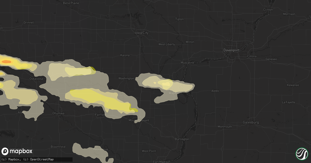 Hail map in Columbus Junction, IA on October 3, 2024