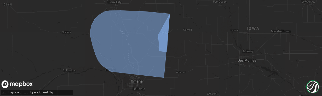 Hail map in Earling, IA on October 3, 2024