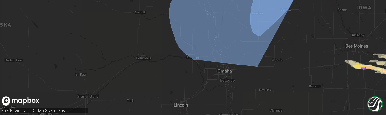 Hail map in Fremont, NE on October 3, 2024