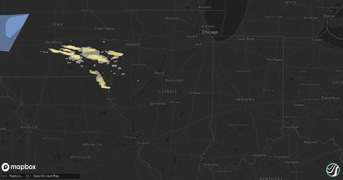Hail map in Illinois on October 3, 2024