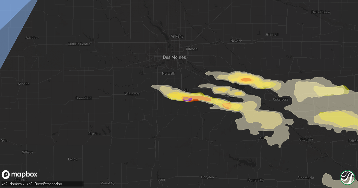 Hail map in Indianola, IA on October 3, 2024