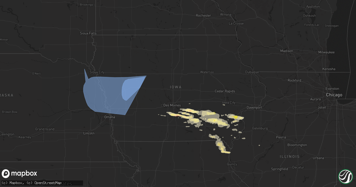 Hail map in Iowa on October 3, 2024