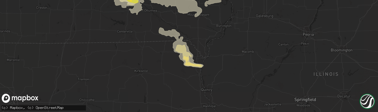 Hail map in Kahoka, MO on October 3, 2024