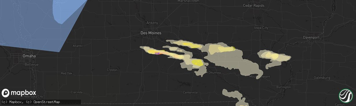 Hail map in Knoxville, IA on October 3, 2024