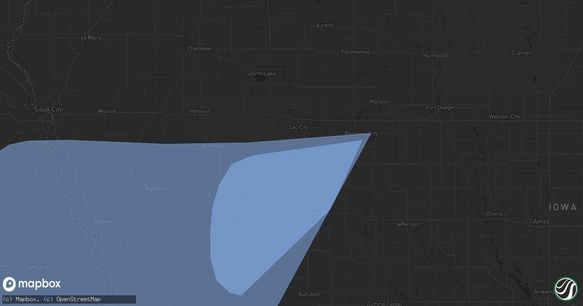 Hail map in Lake View, IA on October 3, 2024