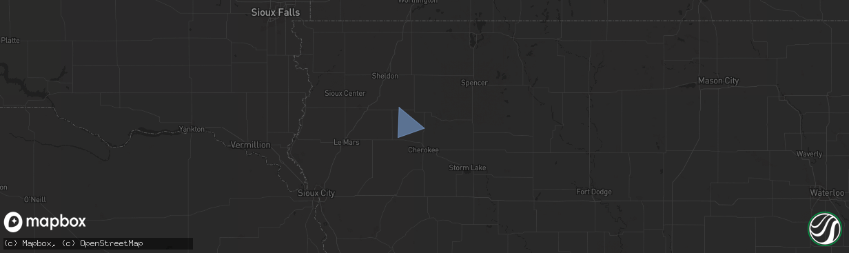 Hail map in Larrabee, IA on October 3, 2024