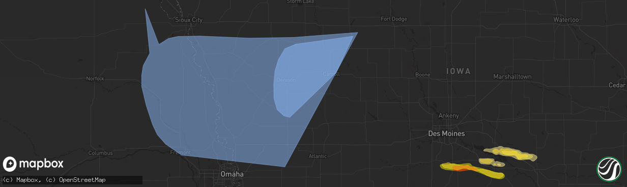 Hail map in Manning, IA on October 3, 2024