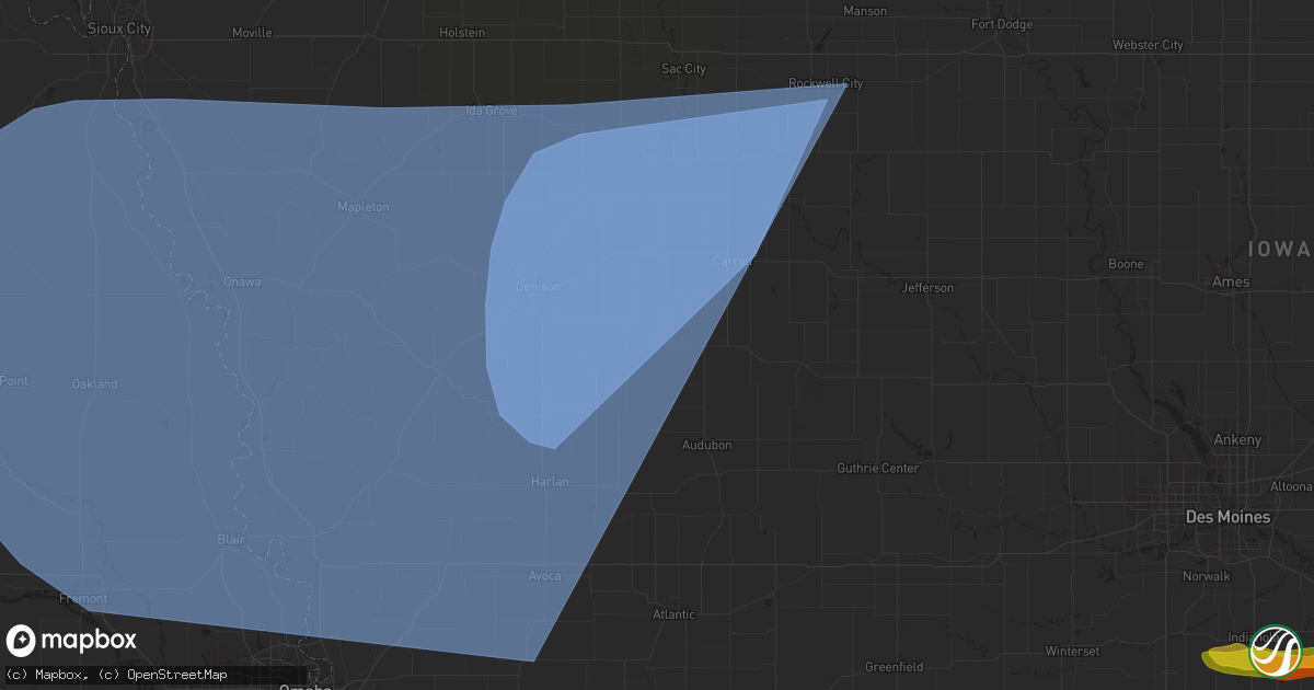 Hail map in Manning, IA on October 3, 2024