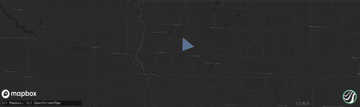 Hail map in Marcus, IA on October 3, 2024