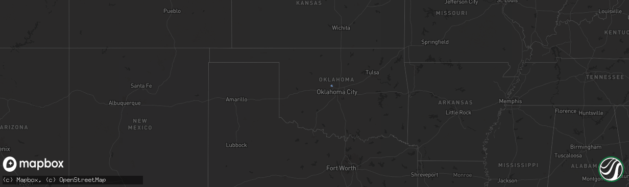 Hail map in Oklahoma on October 3, 2024