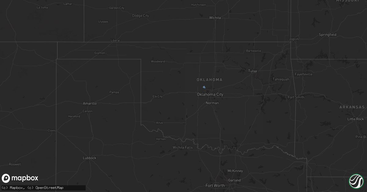 Hail map in Oklahoma on October 3, 2024