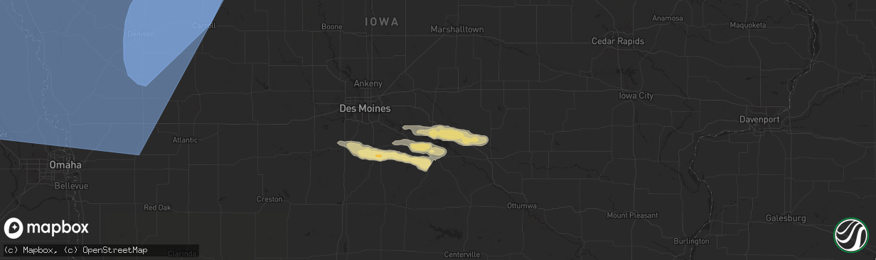 Hail map in Otley, IA on October 3, 2024