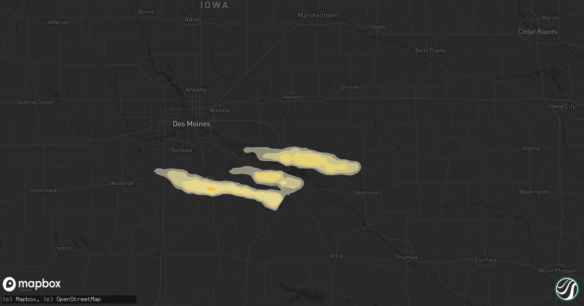 Hail map in Otley, IA on October 3, 2024
