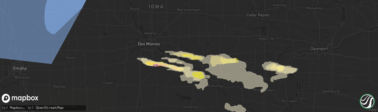 Hail map in Pella, IA on October 3, 2024