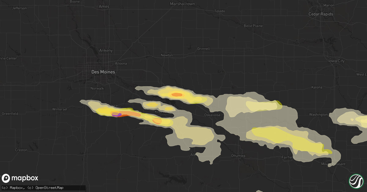 Hail map in Pella, IA on October 3, 2024