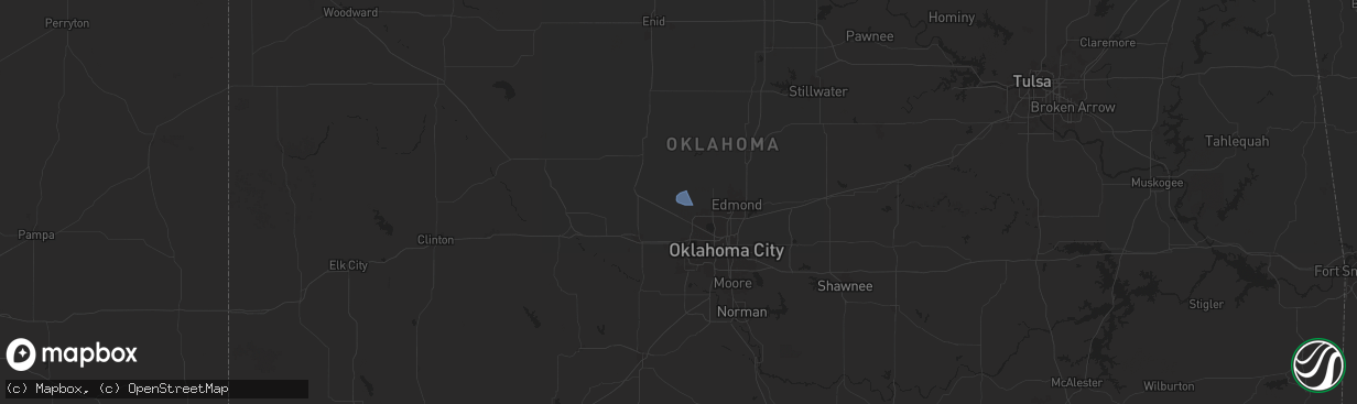 Hail map in Piedmont, OK on October 3, 2024