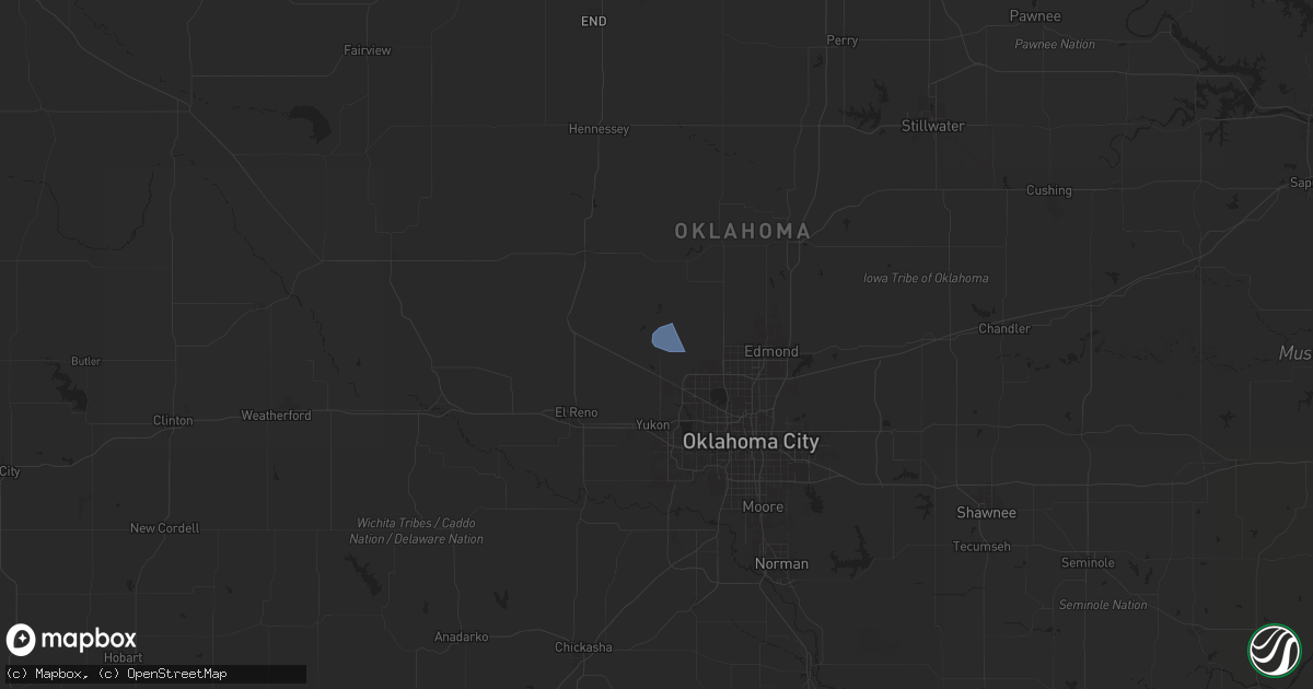 Hail map in Piedmont, OK on October 3, 2024