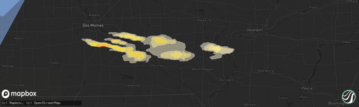 Hail map in Richland, IA on October 3, 2024