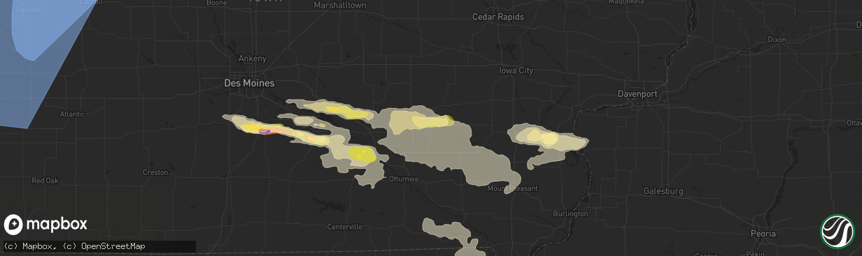 Hail map in Sigourney, IA on October 3, 2024