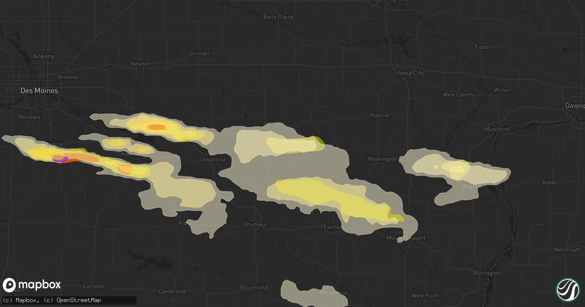 Hail map in Sigourney, IA on October 3, 2024