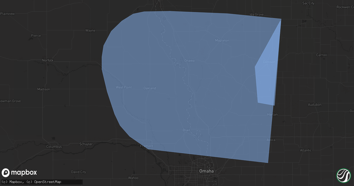 Hail map in Tekamah, NE on October 3, 2024