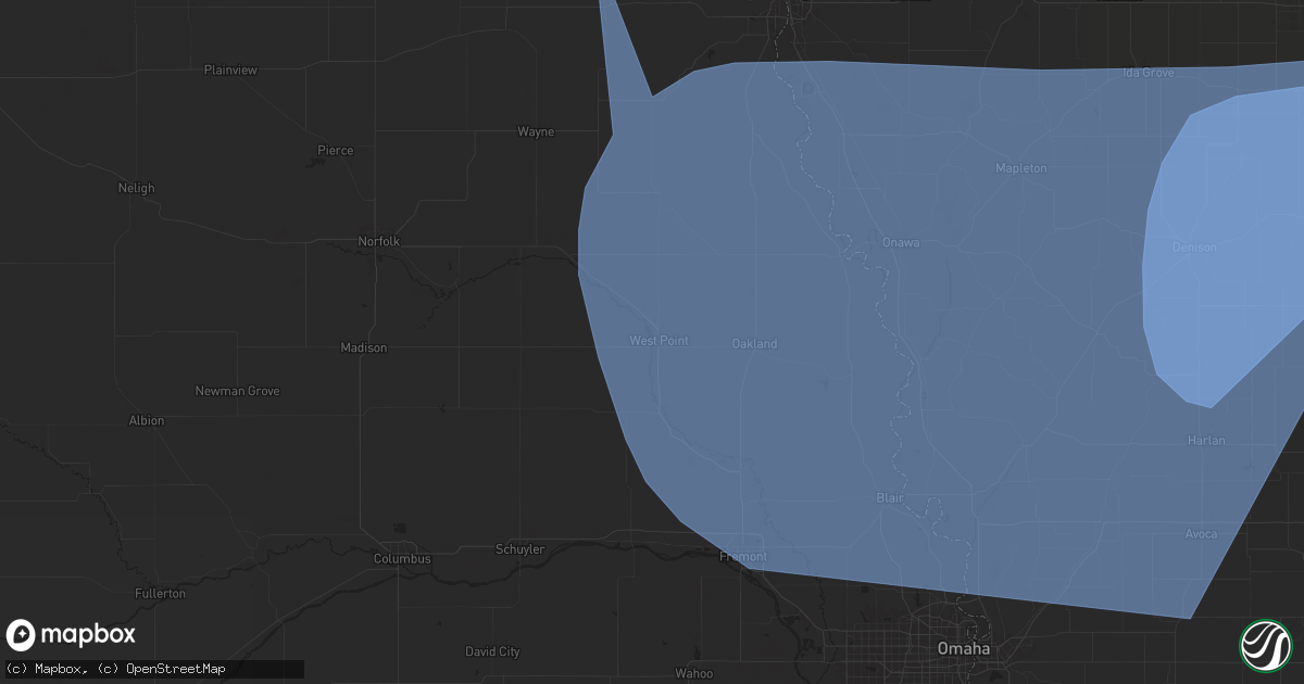 Hail map in West Point, NE on October 3, 2024