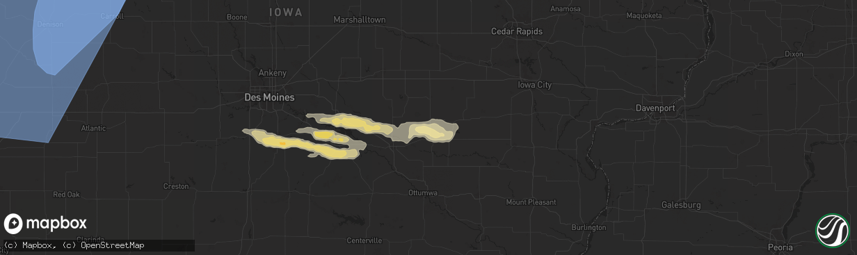 Hail map in What Cheer, IA on October 3, 2024