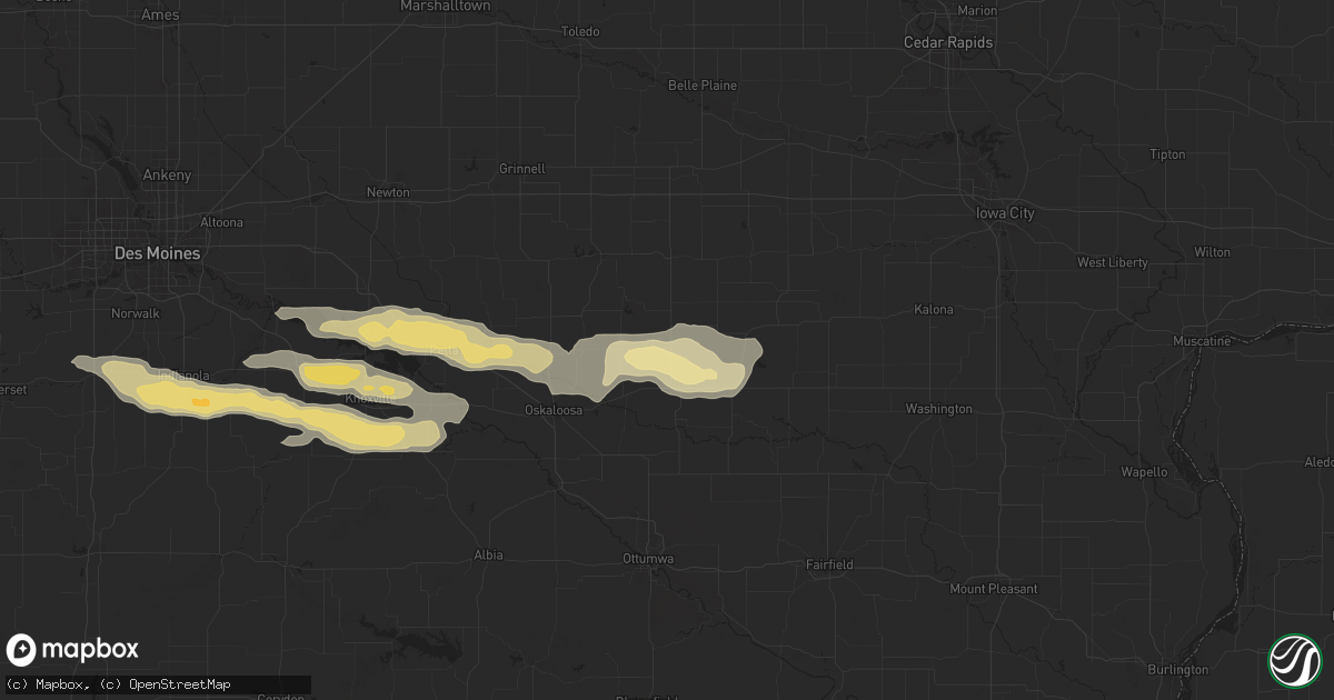 Hail map in What Cheer, IA on October 3, 2024