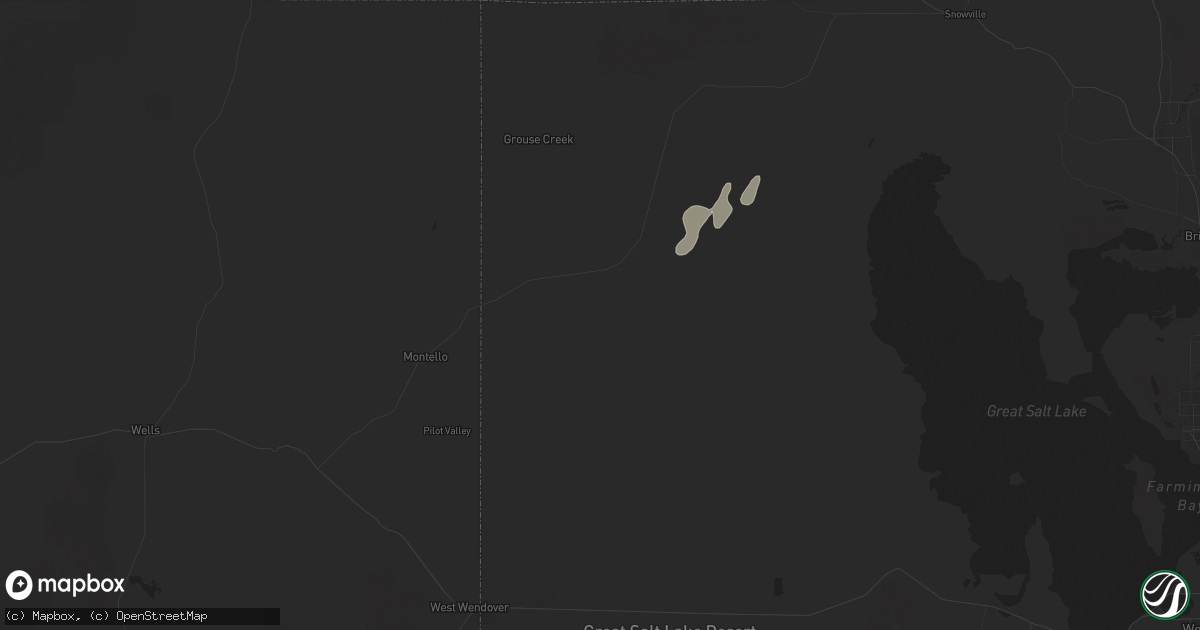 Hail map in Grouse Creek, UT on October 3, 2025