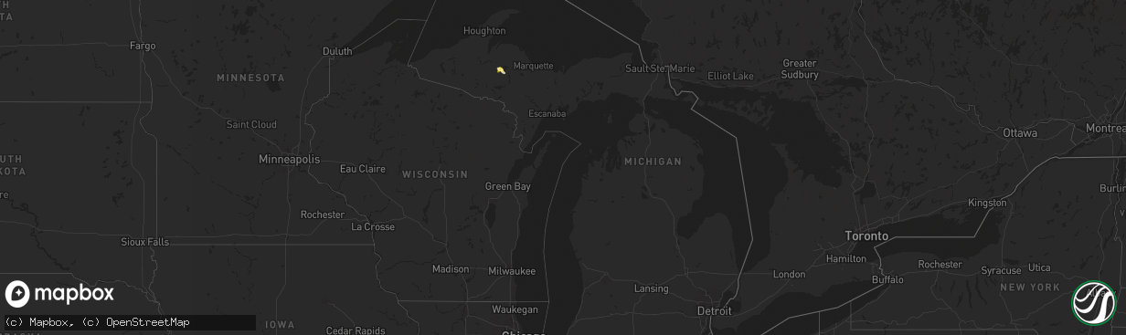 Hail map in Michigan on October 3, 2025