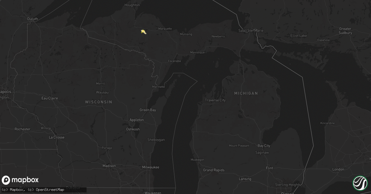 Hail map in Michigan on October 3, 2025