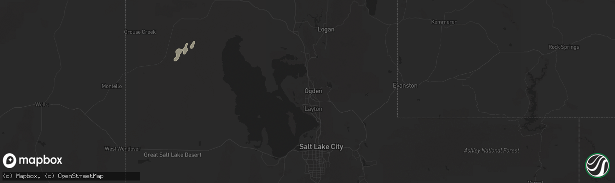 Hail map in Ogden, UT on October 3, 2025