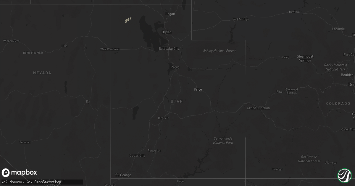 Hail map in Utah on October 3, 2025