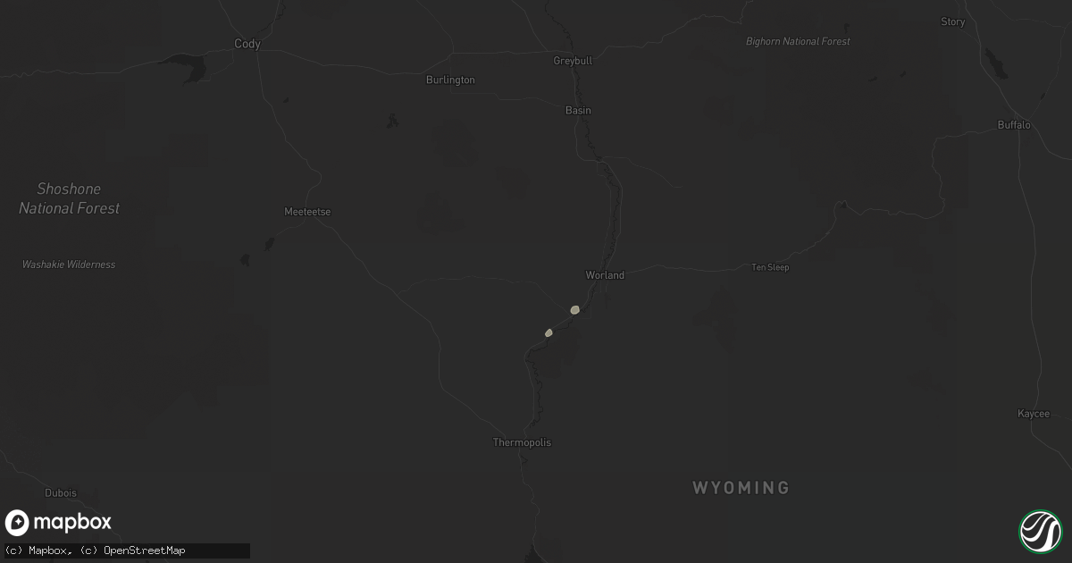 Hail map in Worland, WY on October 3, 2025