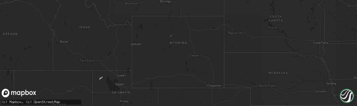 Hail map in Wyoming on October 3, 2025