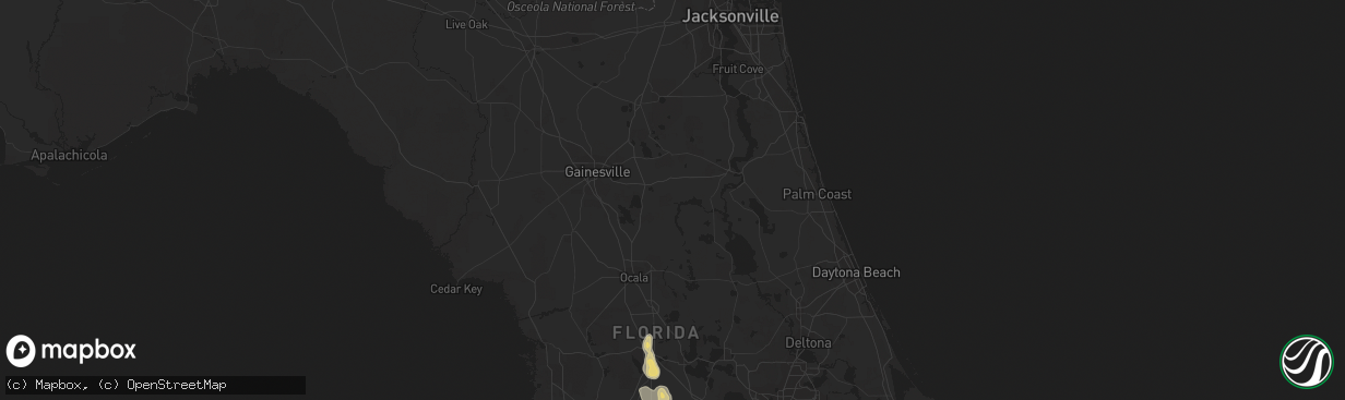 Hail map in Wildwood, FL on October 4, 2012