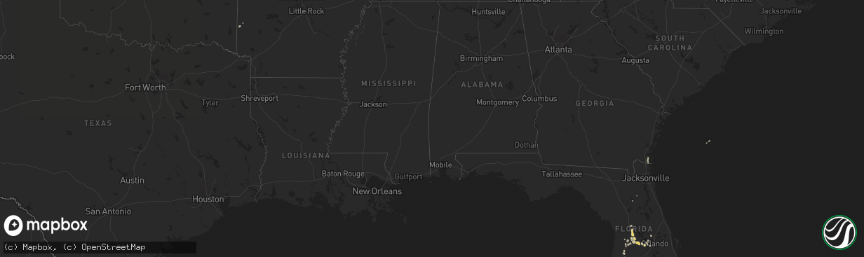 Hail map on October 4, 2012