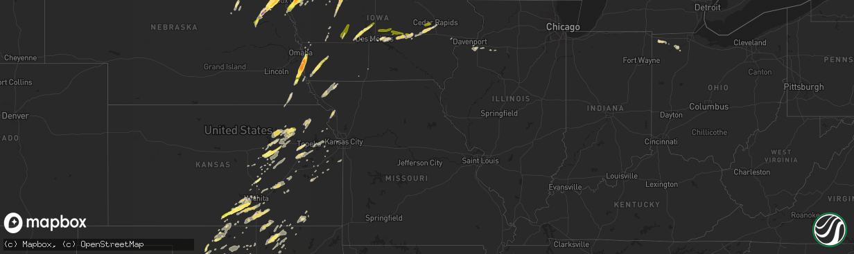 Hail map in Illinois on October 4, 2013