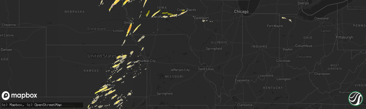 Hail map in Kansas on October 4, 2013