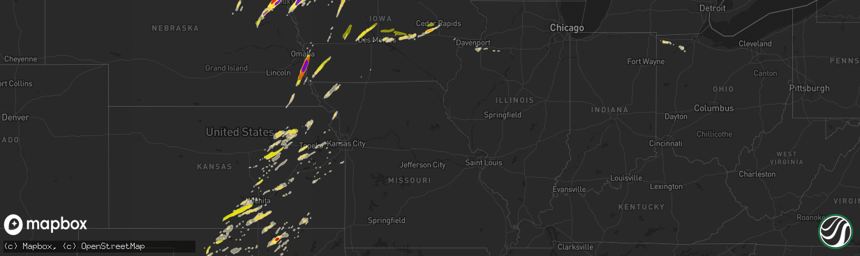 Hail map on October 4, 2013