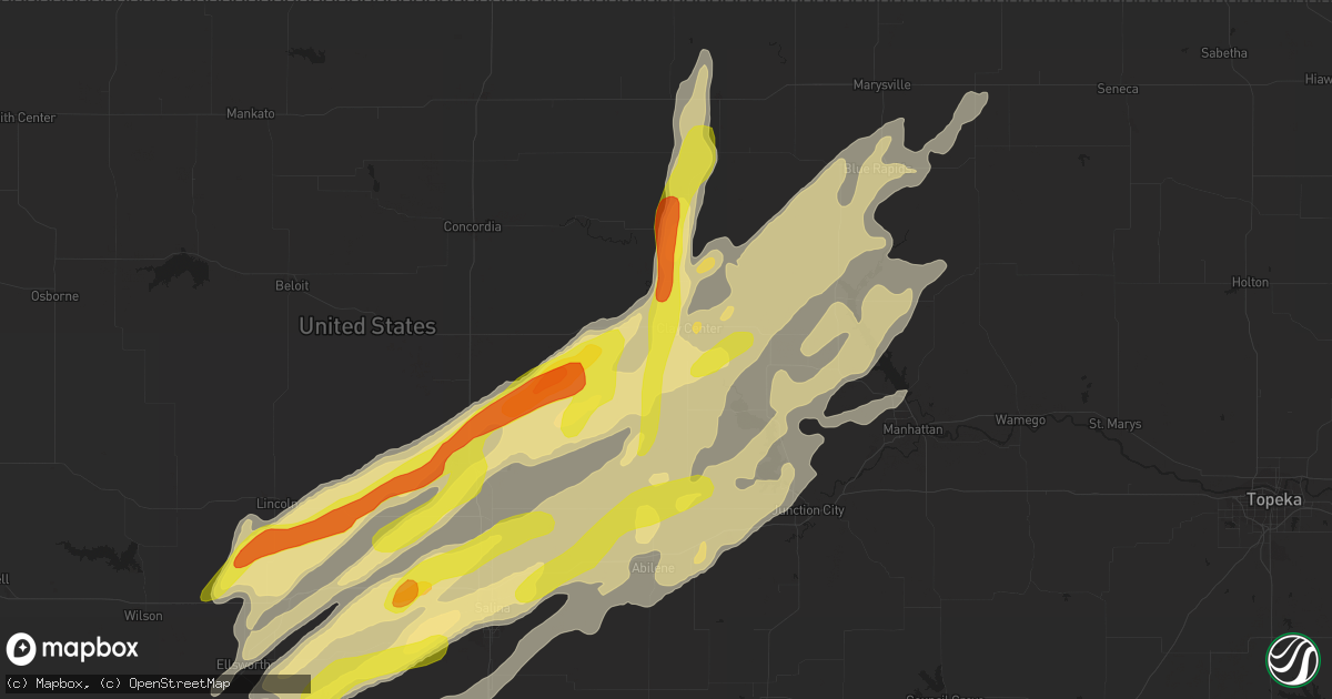 Hail map in Clay Center, KS on October 4, 2016