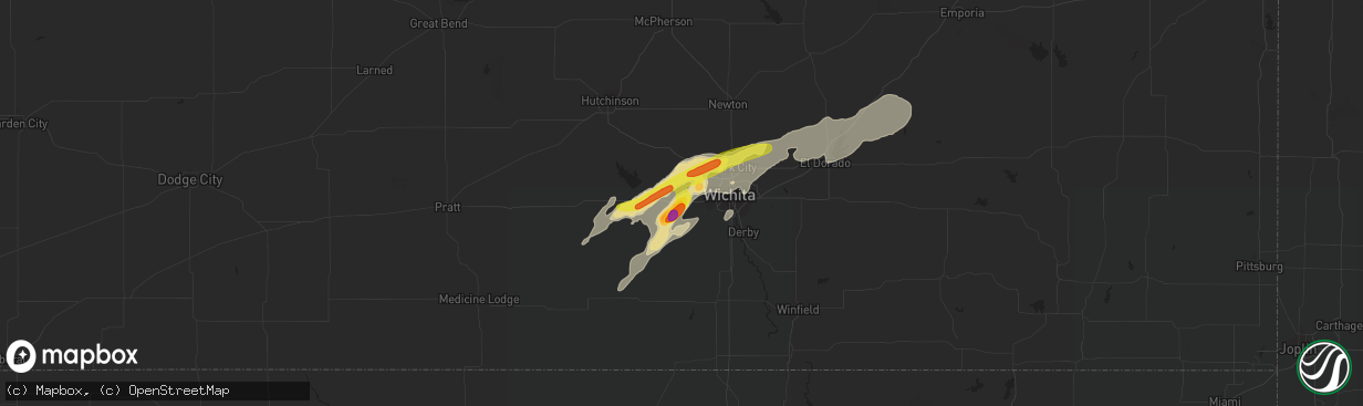 Hail map in Goddard, KS on October 4, 2016